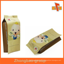 Heat seal custom printed brown kraft paper bag for snack made in China